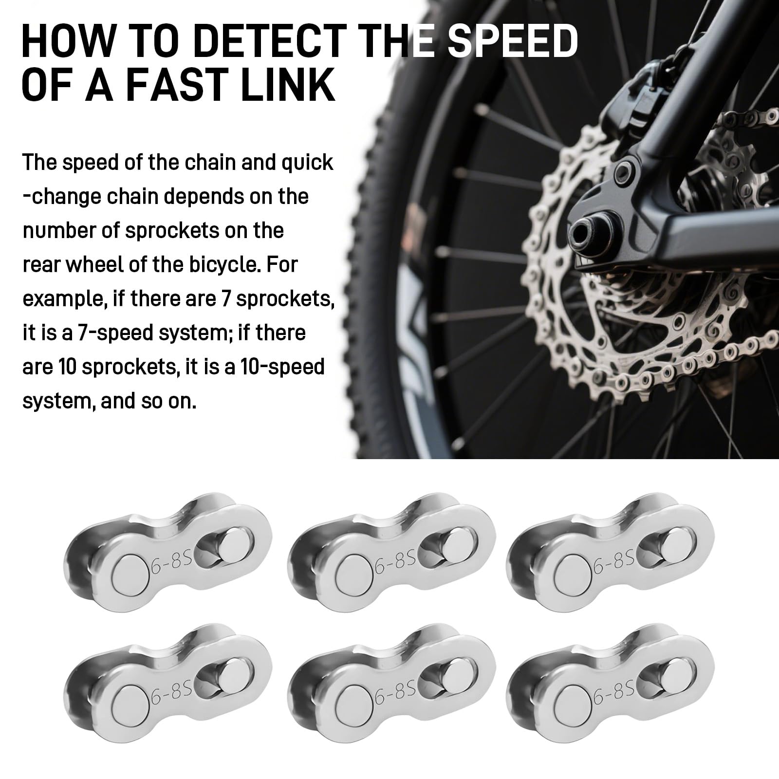 6 Maglie per Catene a 6/7/8 Velocità – Compatibilità Universale con i Sistemi per Shimano e SRAM | Acciaio Inossidabile Stabile – Montaggio Facile