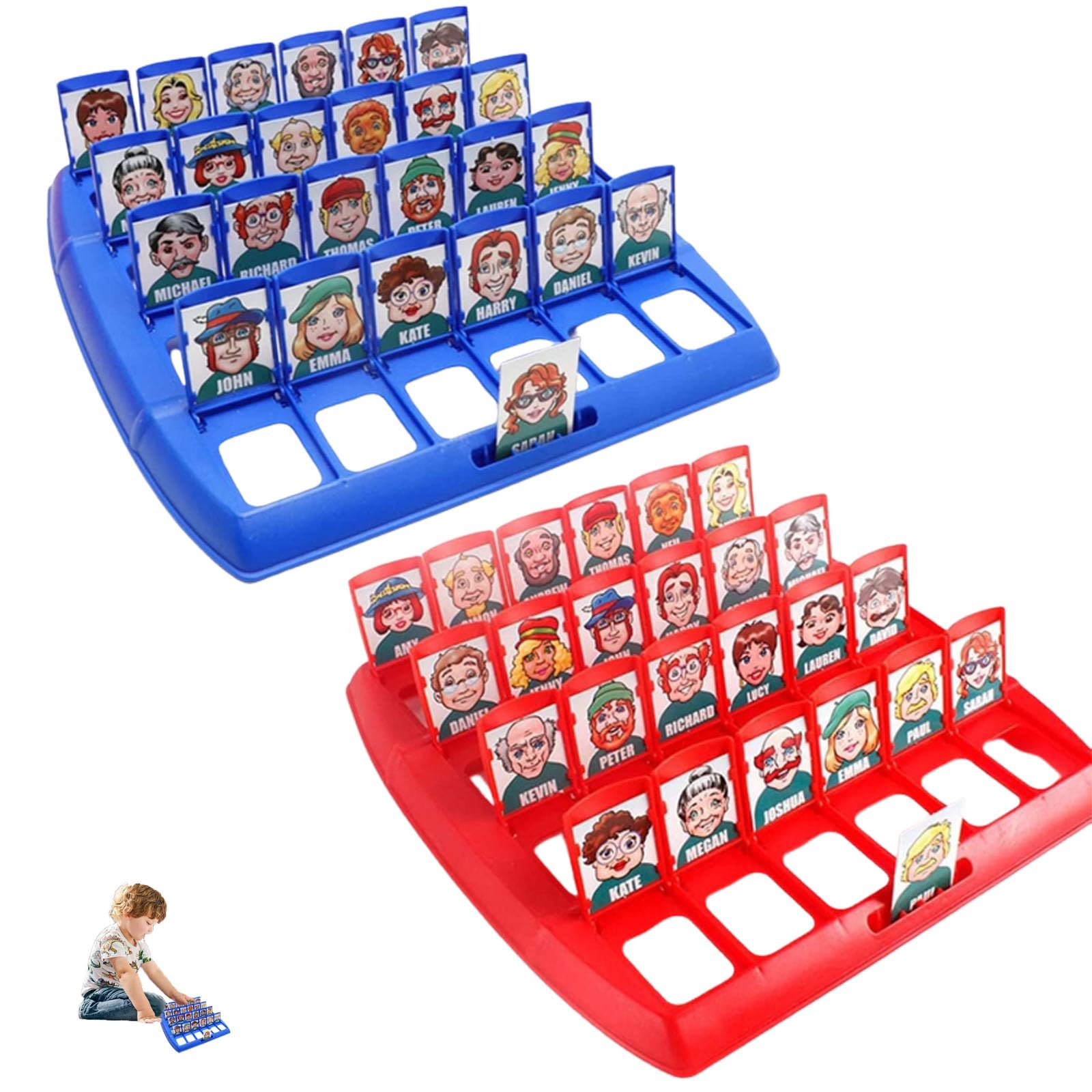 2 Pcs Guess Who Is It Board Game Card Game Guess Who Game for Kids Guess Who Board Game Who Am I Game for Kids Card Games Board Games Parent Child Educational Games Toys for Children Toy Gift