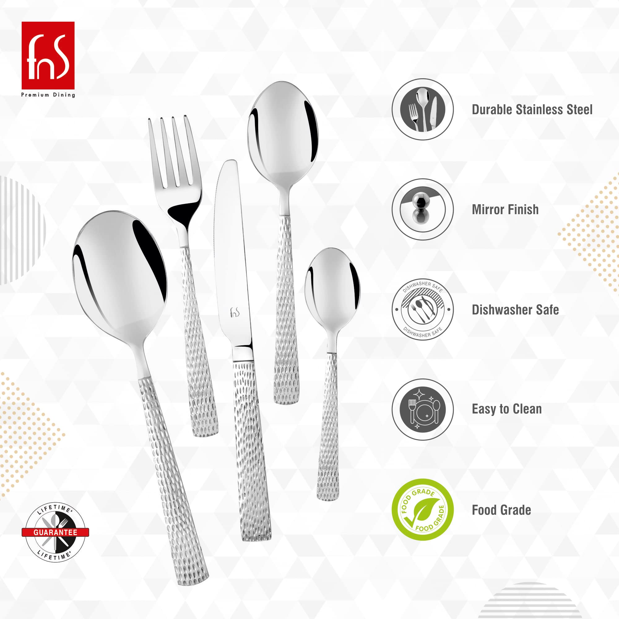 FnS Madrid Cutlery Set - 26 Piece Stainless Steel -2