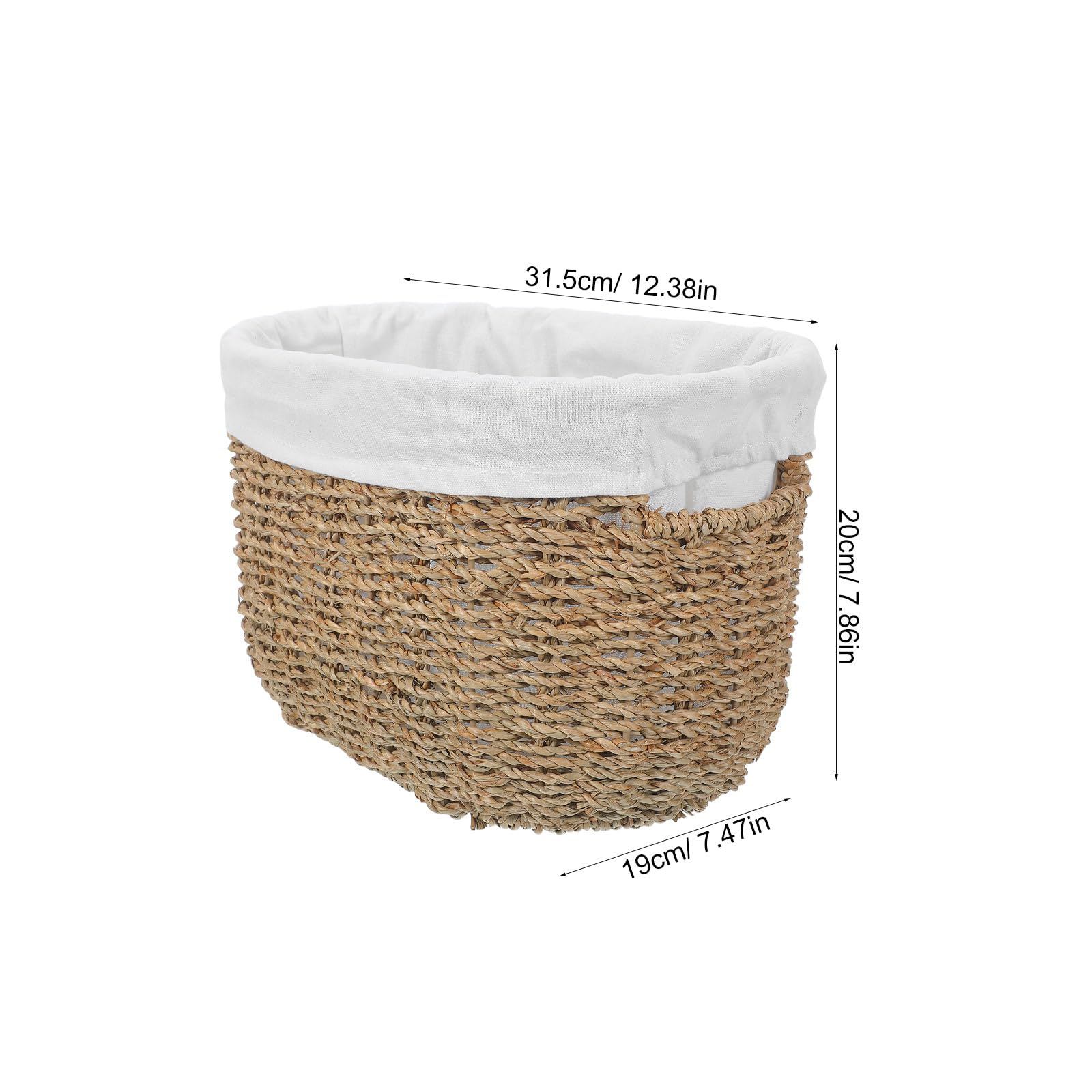 Cubo de Basura Grande Beige de Hierba con Diseño Portátil y Fácil de Mover para Oficina y Baño Estilo Rústico Decorativo
