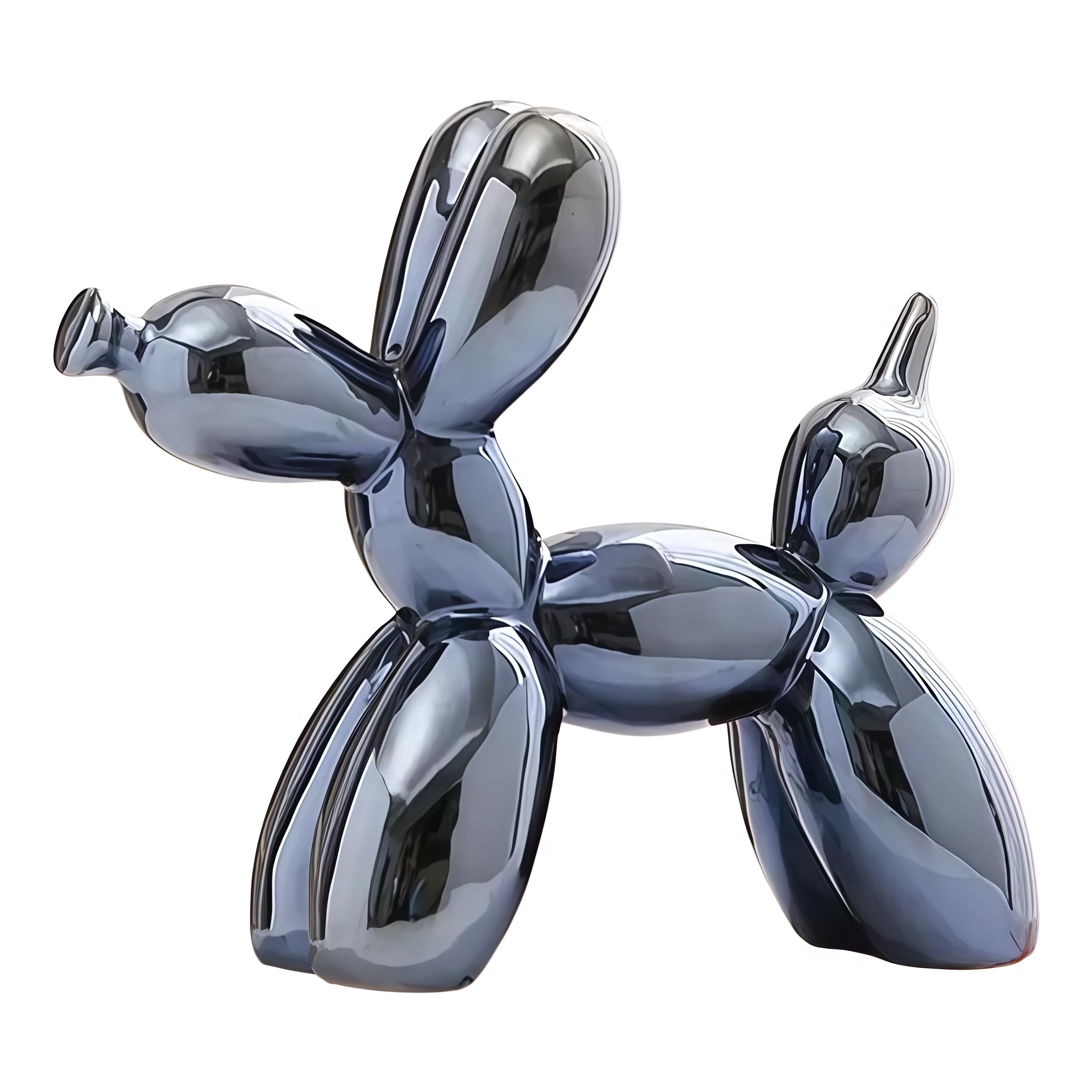 YOYUMI Electroplated Balloon Dog Sculpture Ornaments,Ceramic material Statue for Living Room Bedroom and Office Decor-Blue Grey 10.5 * 10.5 * 4CM