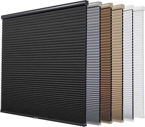 Persilux Persianas celulares opacas de tamaño personalizado, persianas y persianas sin cordones de panal para ventanas (blanco, 27 pulgadas de ancho