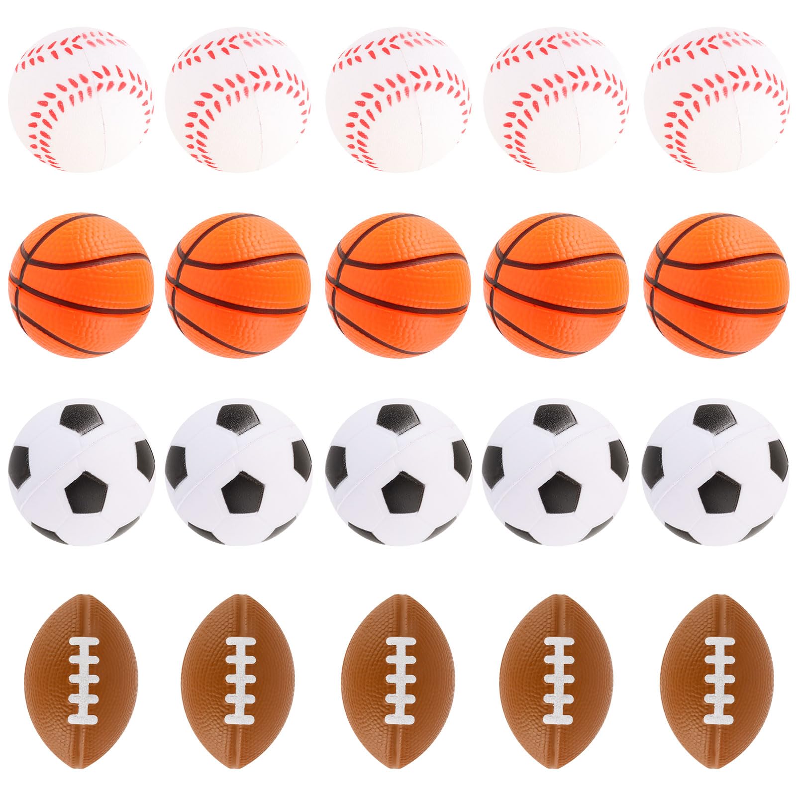 Hxezoc Mini Sport Stress Balls 20 Packs Foam Sports Balls Small Squeeze Anxiety Bulk Toy…
