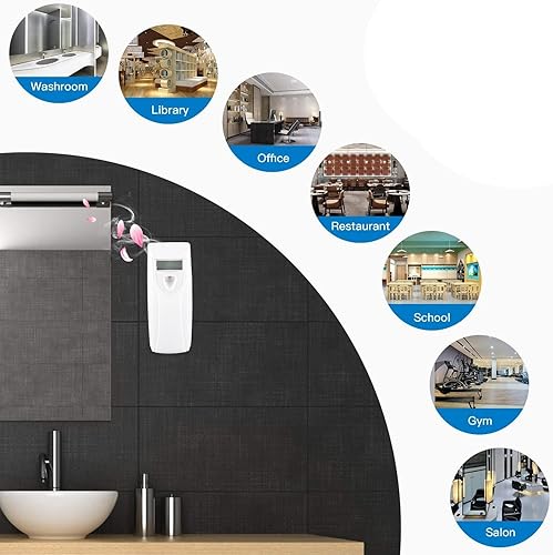 Miniatura 4 de Topyond Difusor de aire, difusor de aceite esencial de aroma, dispensador automático de fragancias con temporizador, ambientador de pared, máquina