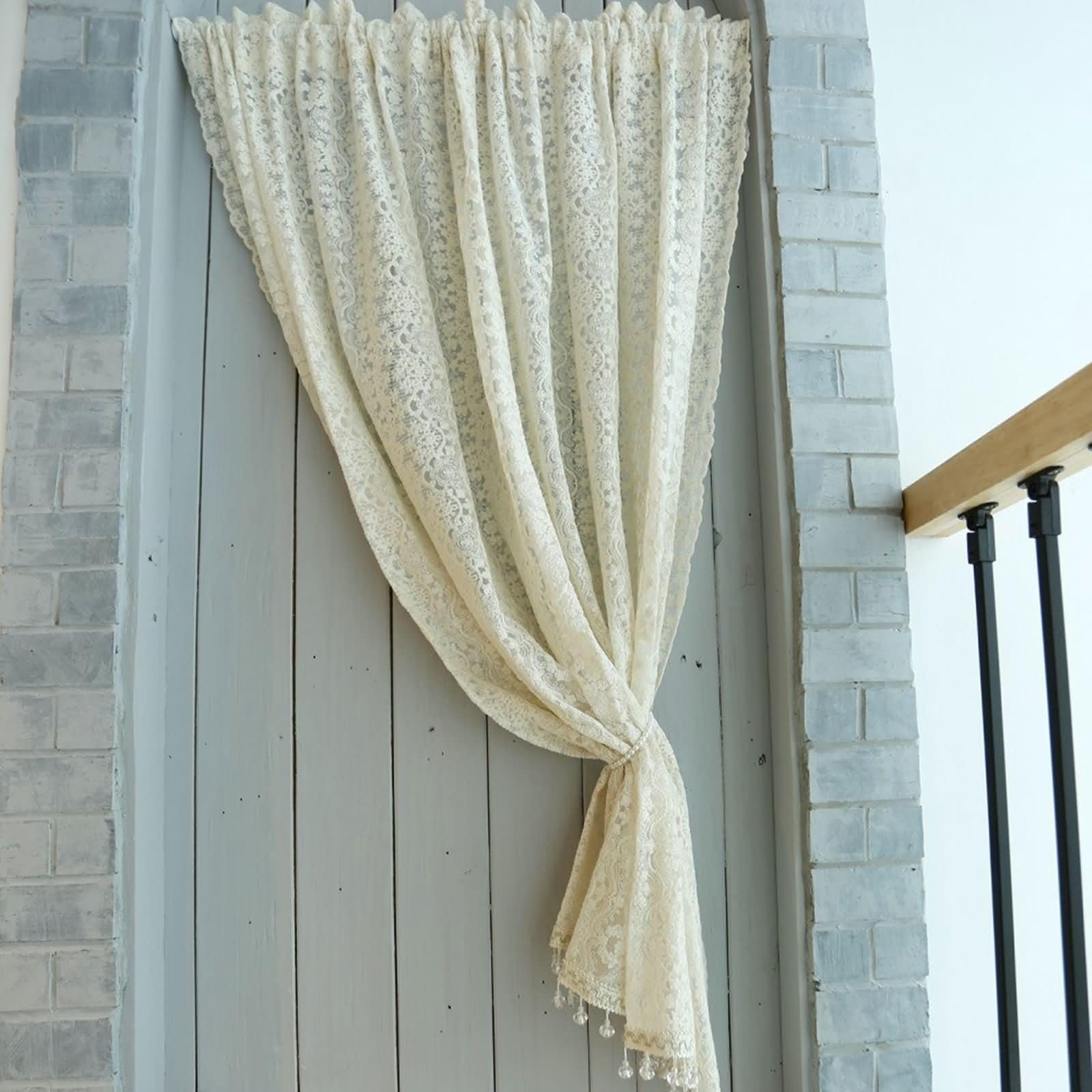 Kurzer Vorhang 1 Stück Fenster,120 cm Breit,Rod Tasche