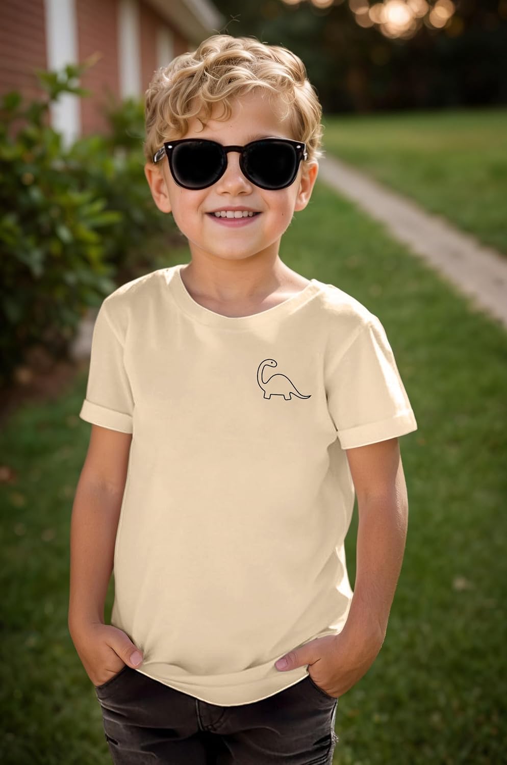 Dinosaur Graphic Shirts Dinosaur Tshirts for Toddler Boys Girls Dino Crewneck Shirt Kids 1-7 Years - Image 3