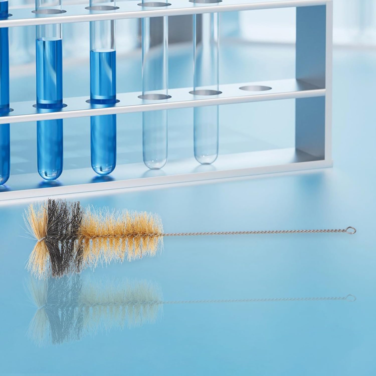 Healifty 3pcs Laboratory Test Tube Brush Set Large, Medium, Small Pig Bristle Brushes for Cleaning Flasks, Cylinders, and Reagent Bottles in Scientific Experiments