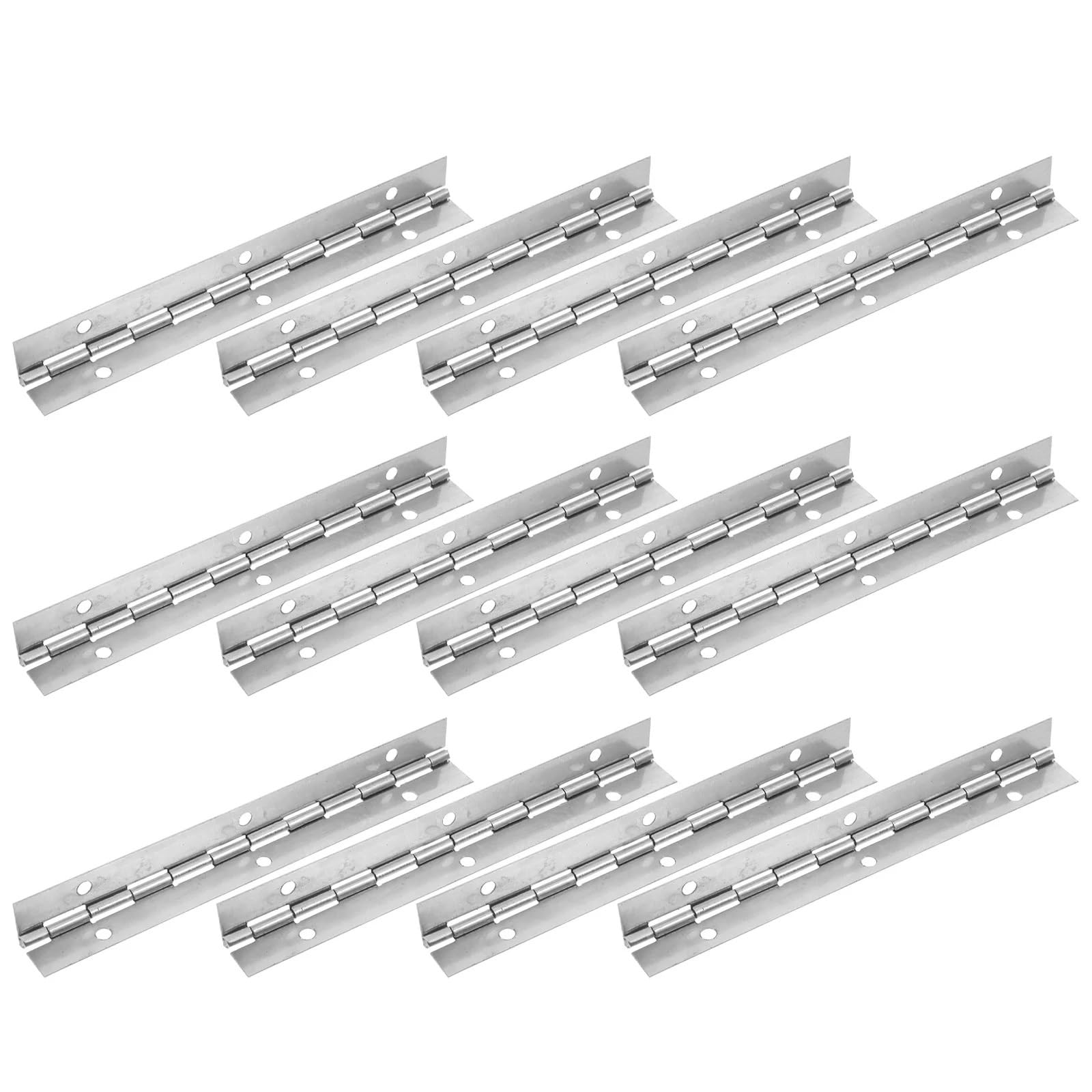 12 Stück Edelstahl-Klavierscharniere for Glas-Duschtür-Kabinett-Hardware Badezimmer-Küchengehäuse Silber für Klaviere Schranktüren