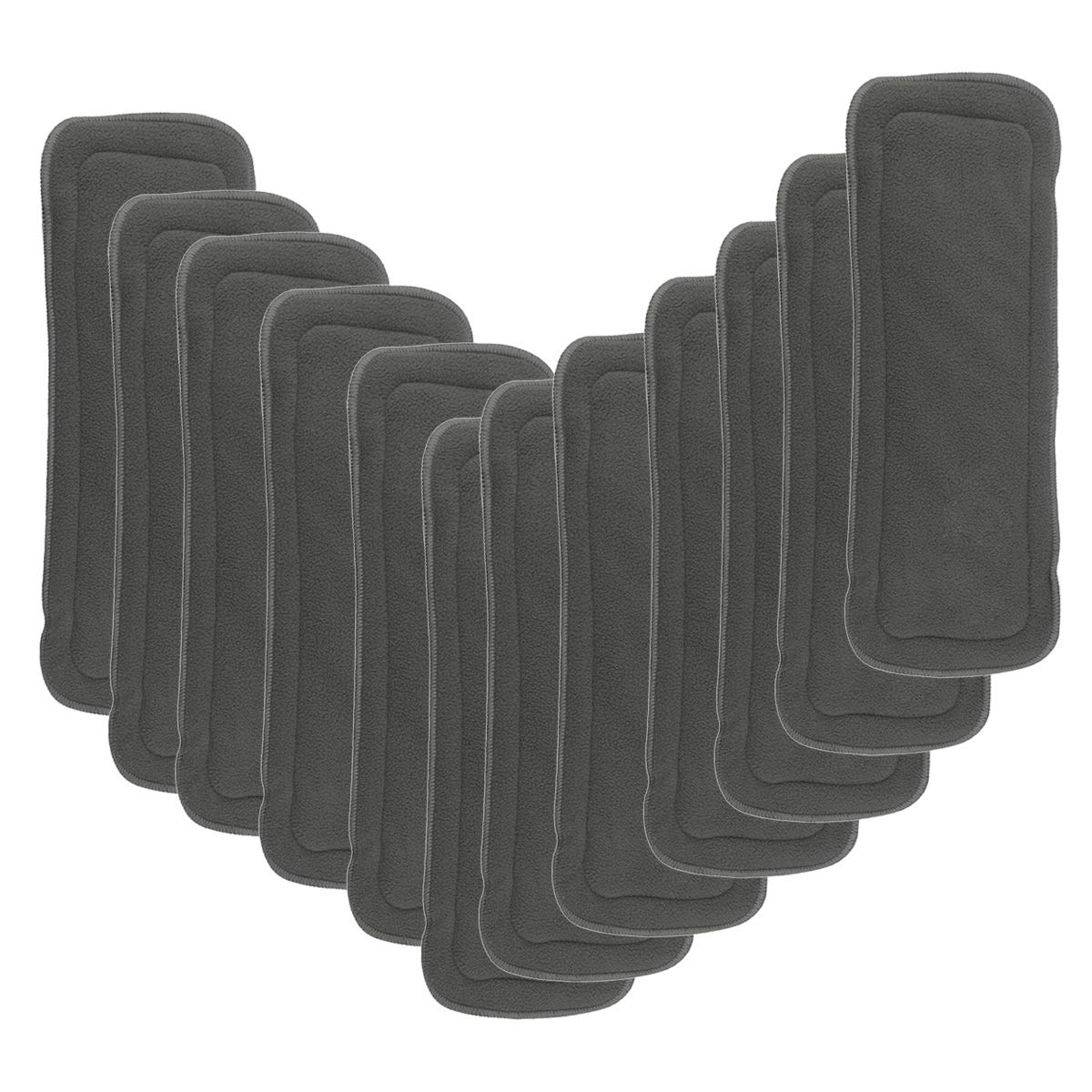 HAPPY CHERRY 12 Pcs 4 layers Bébé Inserts Couches Lavables en Charbon de Bambou Doublures Absorbant pour Nappy 35 * 13.5cm