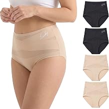 newnice High Waisted Underwear for Women Tummy Control No-Ride-Up Briefs