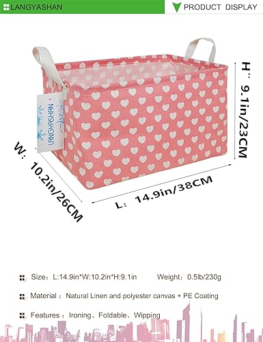 Miniatura 2 de Langyashan - Cesta de tela rectangular con asas para almacenamiento y organización del hogar, la cocina, juguetes de los niños, la oficina, el