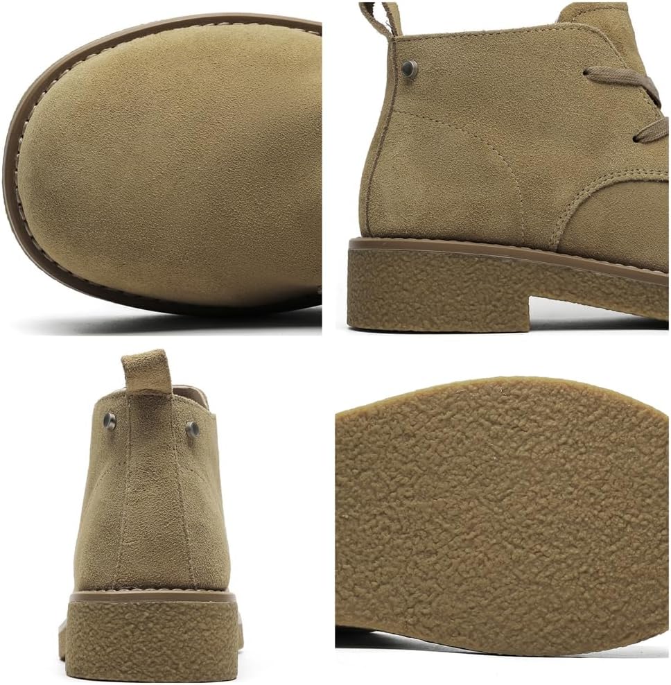 [SEINIES] ブーツ メンズ ショート ローヒール 3cm スエード 牛革 本革 ボリューム感 幅広 ラウンドトゥ 2ホール