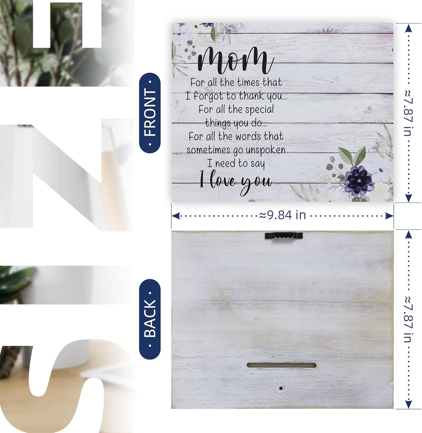 ZENNLAB Mom Picture Frame, Christmas Gifts for Mom from Daughter, Son, Mom Gifts, Birthday Gifts for Mom, Mother's Day Gifts for MomThanksgiving