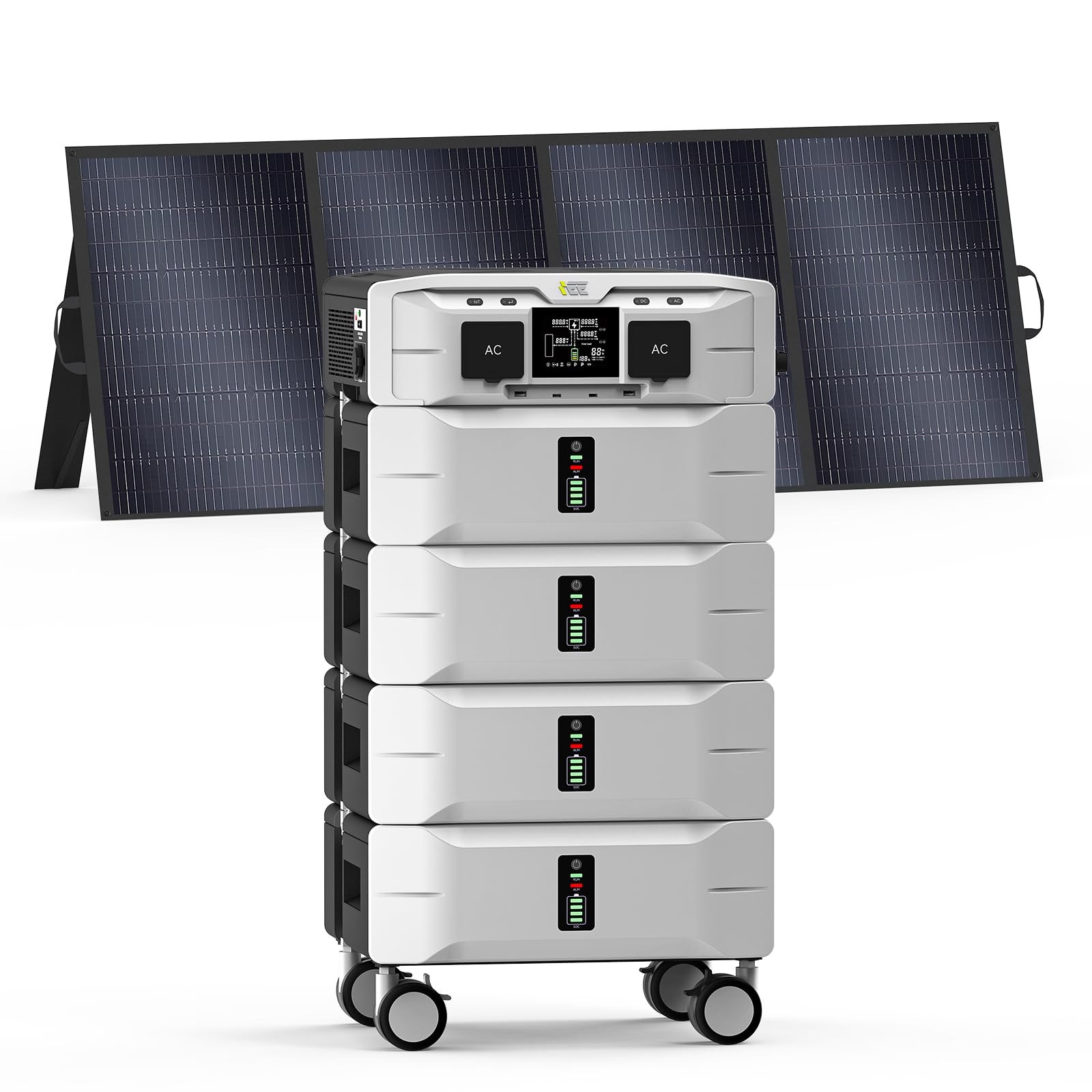 IEE 10 24kWh Portable Power Station SP5000 with 400W Solar Panel 120 240V Solar Generator 5000W Peak 9000W