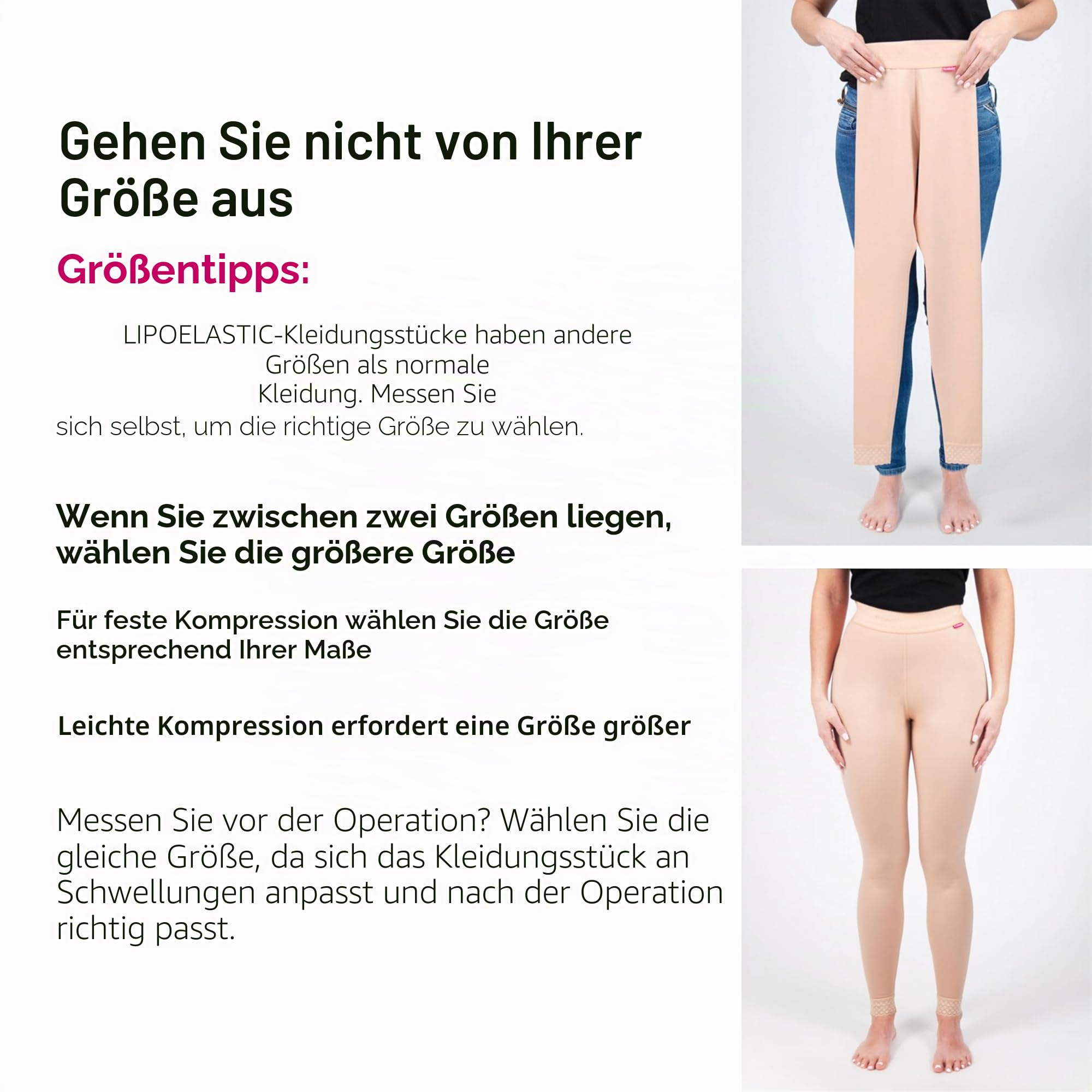 LIPOELASTIC Active Leggings - Medizinische Kompressionsleggings, Lipödem-Kompressionsleggings für Damen