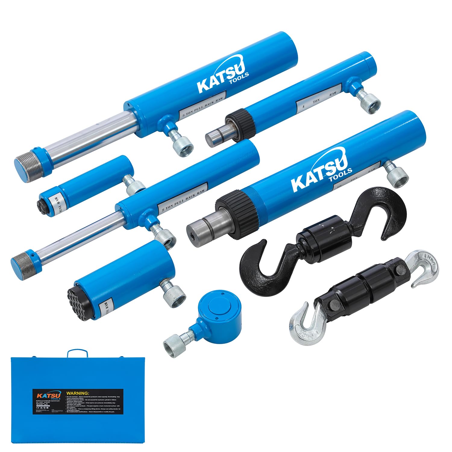 KATSU Tools 7-Pieces Hydraulic Porta Power Kit 10T 4T Car Auto