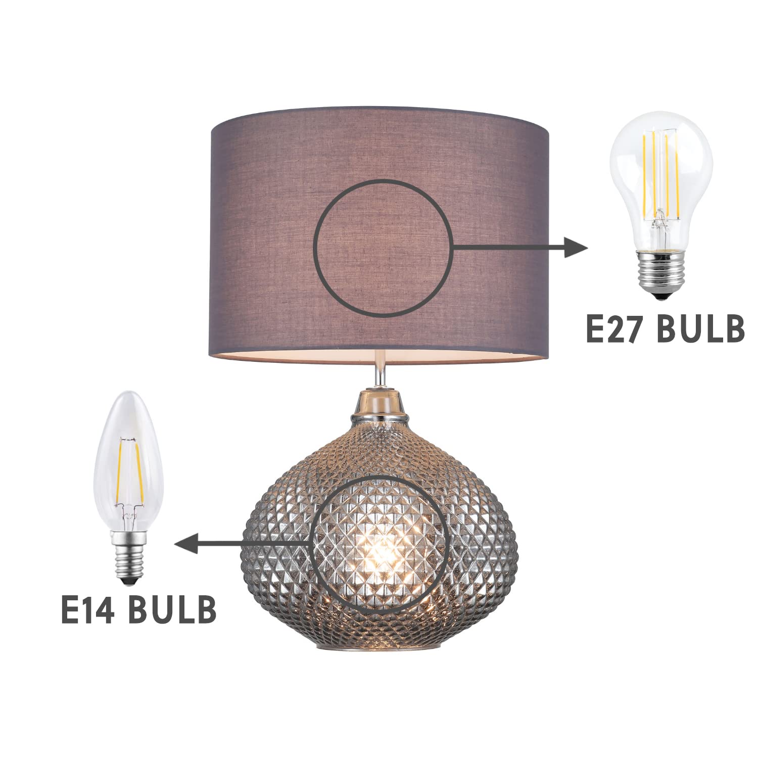 Amazon.co.jp : HARPER LIVING Pineapple Table Lamp with Twin On/Off