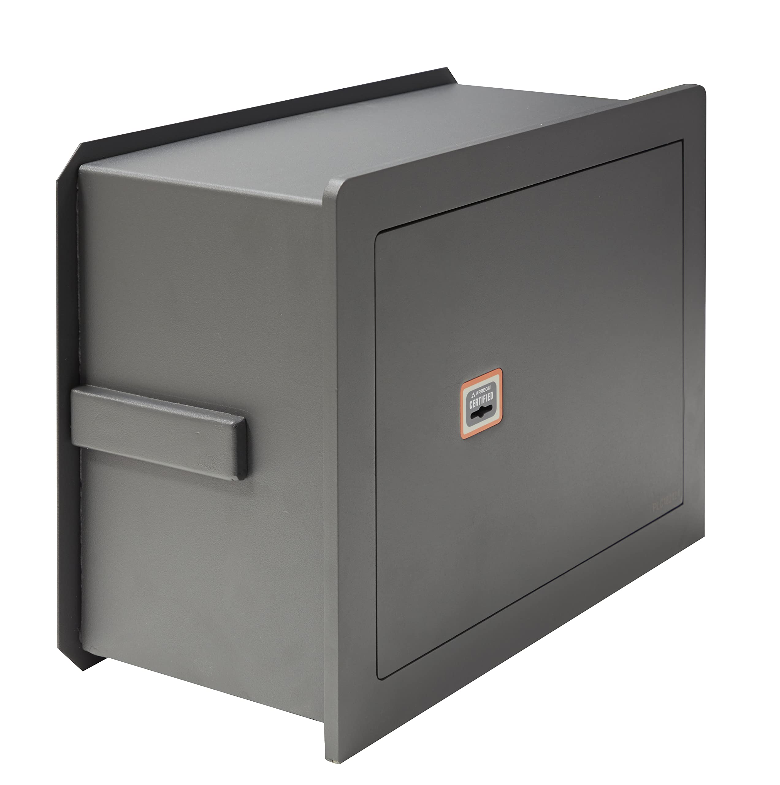 ARREGUI Plus C 181350 Caja fuerte de empotrar a pared con cerradura certificada de llave | Caja de Seguridad para casa y hogar | Fundo extensible | Fácil de instalar | 32 x 42 x 20/30 cm | 15 a 26 L