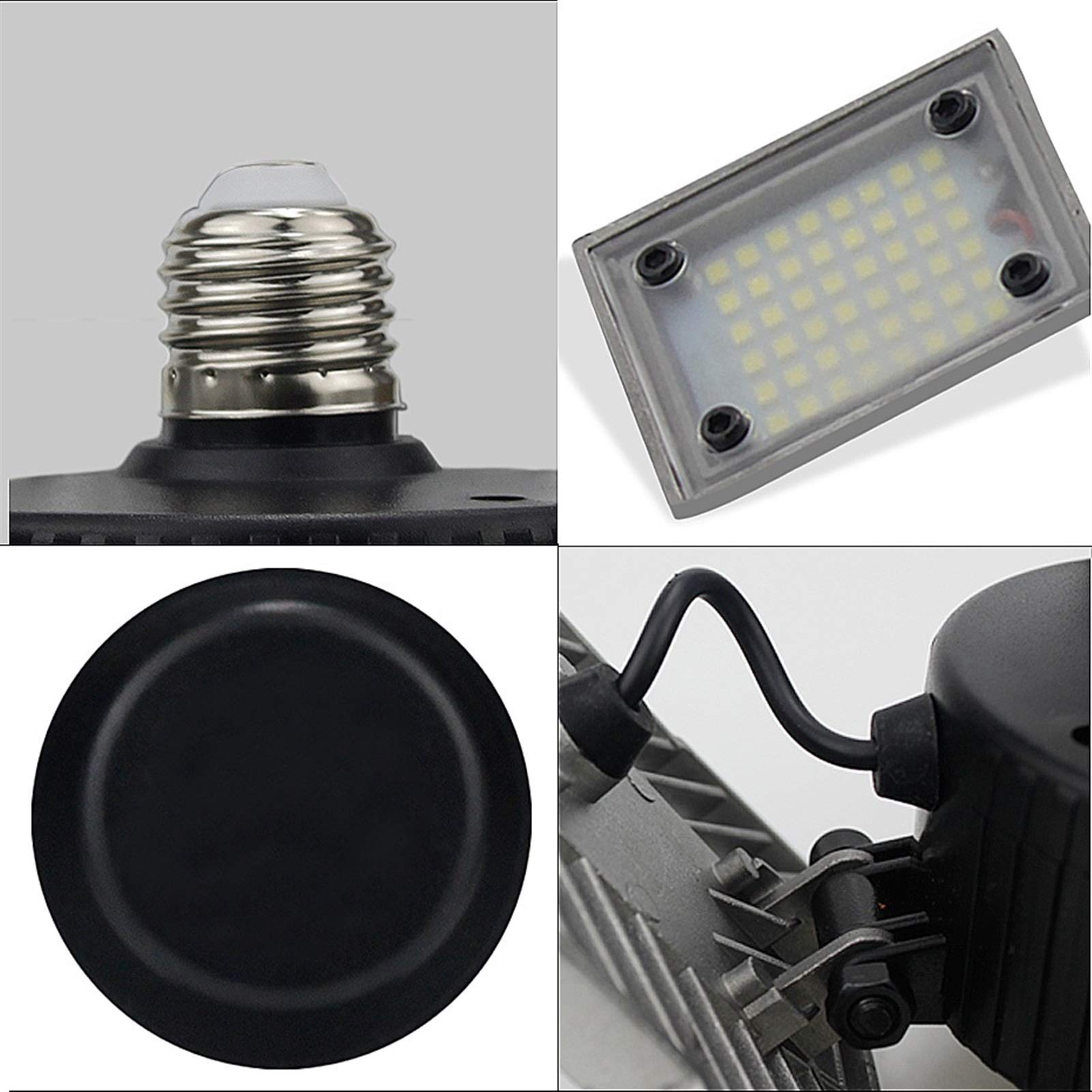 Luce Garage,Plafoniere Led A Soffitto Garage 60W 144 deformabile Lamp Garage luce del cereale della lampadina ad alta intensità Parcheggio Magazzino scantinato industriali Home Lighting(220V,Without R