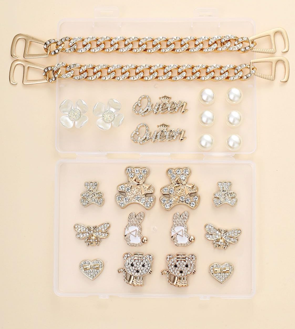 Bling Shoe Charms for Women,Flower Pearl for Clogs Sandals Charms