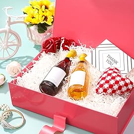 GREEN BEAN Large Gift Box with Lid for Presents 13x9.7x3.4 Inches, Red Magnetic with Ribbon Luxury Gift Box, Bridesmaid Proposal Box (Glossy Red)