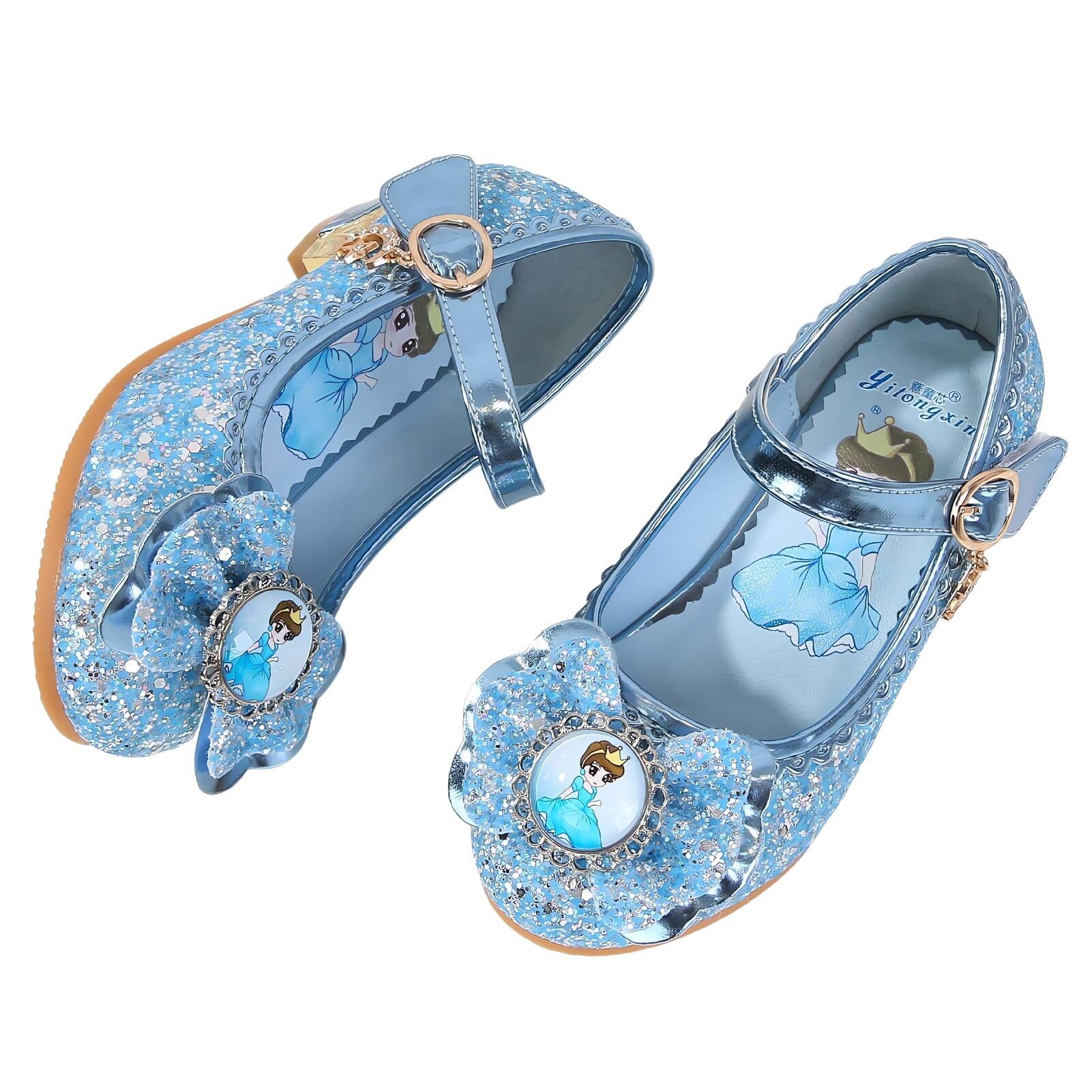 Chaussures Danse Paillettes Princesse Elsa Enfant Fille Costume Cosplay Fête