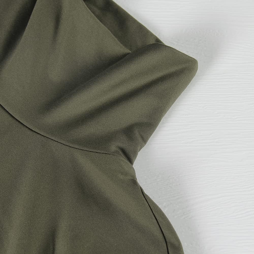 GEMBERA Women's Long Sleeve Turtleneck Crop Tops Fitted Basic T Shirt Top - Image 3