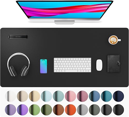 Miniatura 170 de Aothia - Protector de escritorio de cuero sintético, base para mouse, superficie antideslizante e impermeable para escribir y para laptop, para