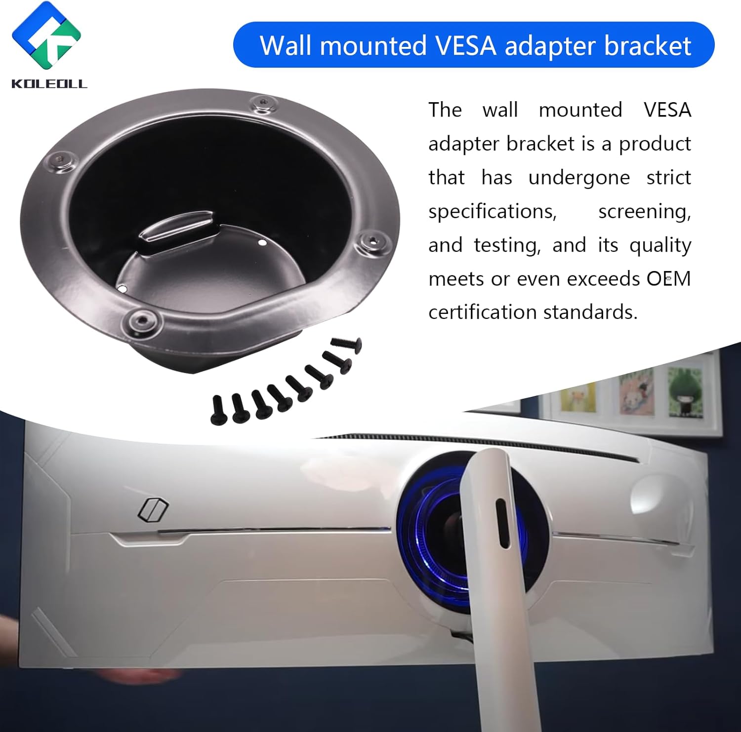 Wall Mount vesa Adapter Bracket fits for Samsung Odyssey g9 for C49G95T LC49G95TSSNXZA