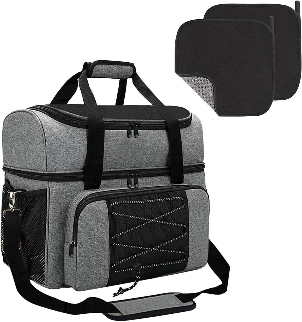 Angdou 2 Ball Bowling Bag, Bowling Ball Bag with Padded Ball Holder, Double Bowling