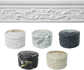 WAPANE 90" x 3.1" Peel Stick Foam Molding Trim Self Adhesive, Crown Molding Wallpaper Border Flexible, 3D Wall Edging Lines Foam Baseboard, Wall Base Moulding Trim for Home, Hotel DIY Decoration