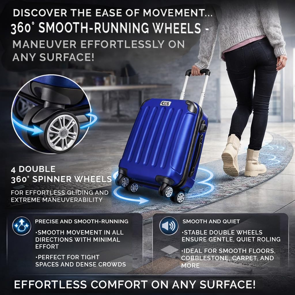 POSH Valigia Grande in ABS - Volume interno 100L - Rigida e leggera 3,7 kg 75x50x30 cm - Bagaglio da viaggio con chiusura a combinazione - Ruote girevoli a 360° - Ideale per viaggi di 14 giorni