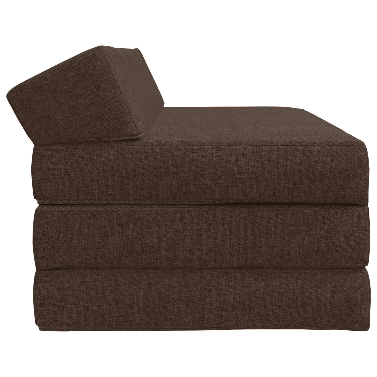 Łóżko składane w kolorze szarobrązowym (taupe), 120 x 60 x 49 cm, materiał z funkcją 2 w 1, sofa do spania i lounge, meble tapicerowane do salonu, pokoju gościnnego i biura, ze schowkiem i
