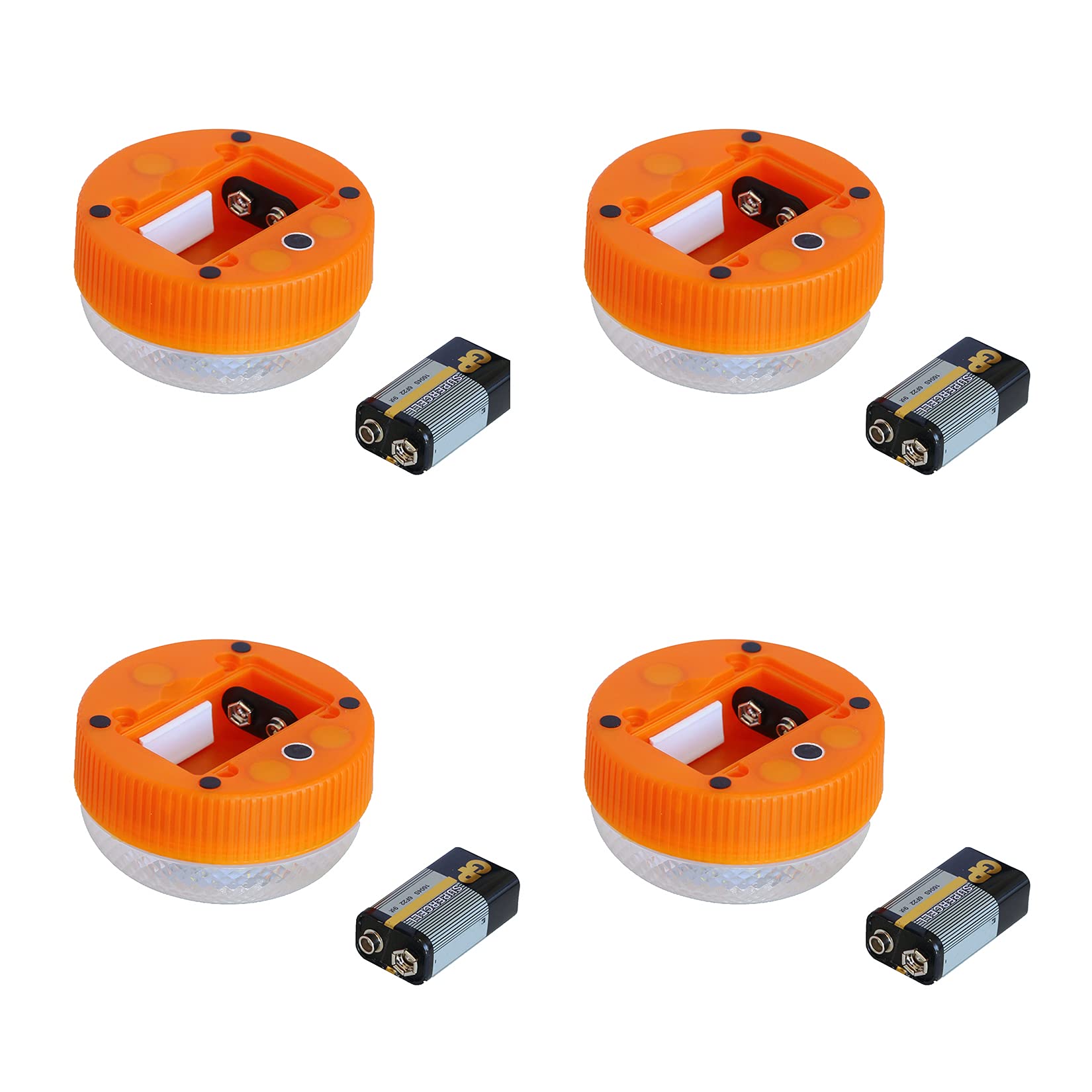 Luz de Emergencia Luz Emergencia AutóNoma Coche LáMpara De Advertencia Destello Luz PrecaucióN LED Multiusos Pequeñapara Camiones VehíCulos Emergencia AutomóViles Lámpara (Modelo con batería 4PCS)