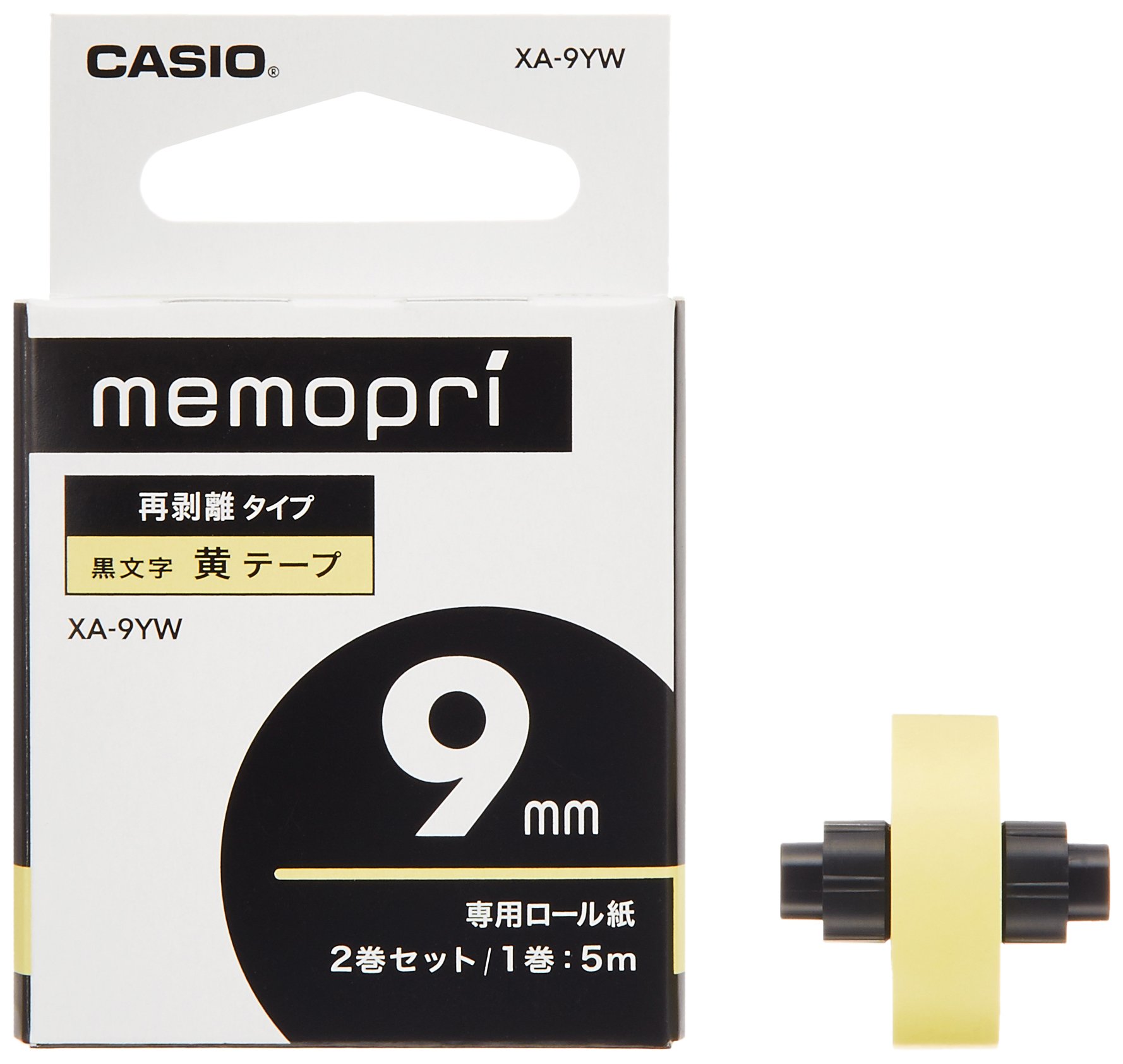 Amazon | カシオ メモプリ テープ XA-9YW イエロー | テープ | 文房具