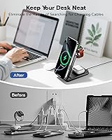 Vista 6 de KPON Foldable 3in1 Charging Station for Magsafe, Travel Phone and Watch Charger for Apple, Wireless Charging Dock for Multiple Devices iPhone 17 16