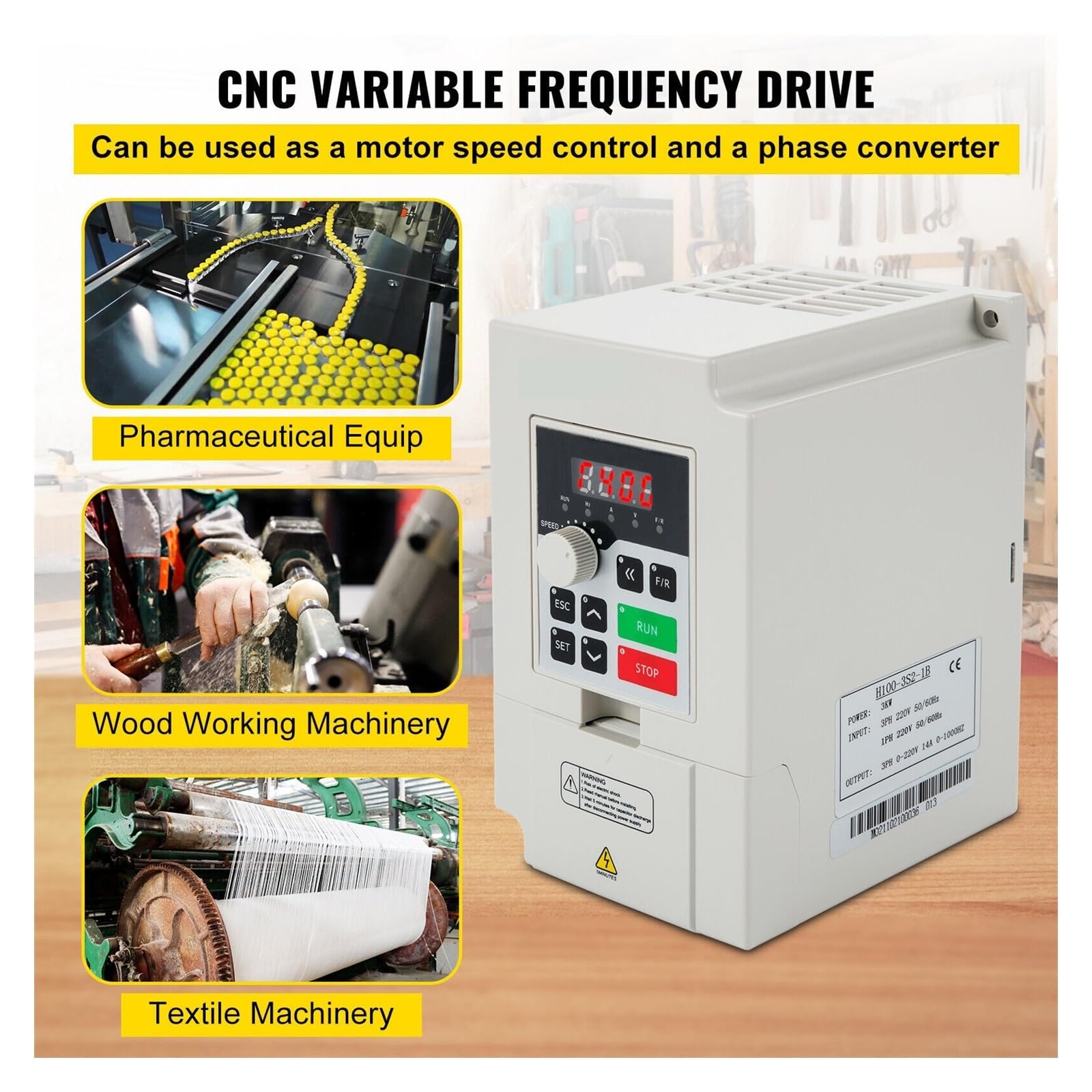 Variador De Frecuencia 2.2/3/4/7.5KW przetwornica częstotliwości VFD 110/220 1/3P wejście 3P wyjście napęd o zmiennej częstotliwości silnik CNC przetwornica częstotliwości Kompaktowa konstrukcja(2.2KW