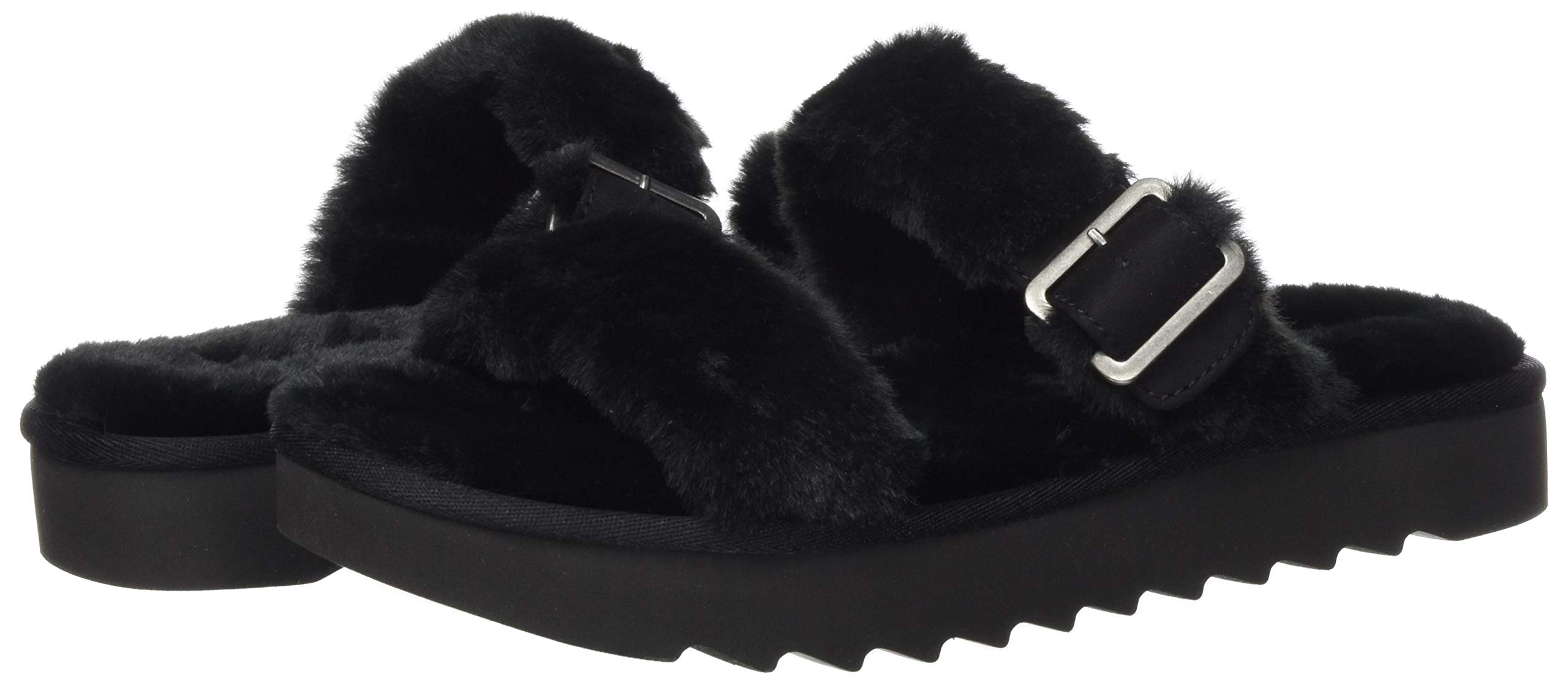 Size 11 Koolaburra by UGG Women's Furr-ah Sandal, Black, 