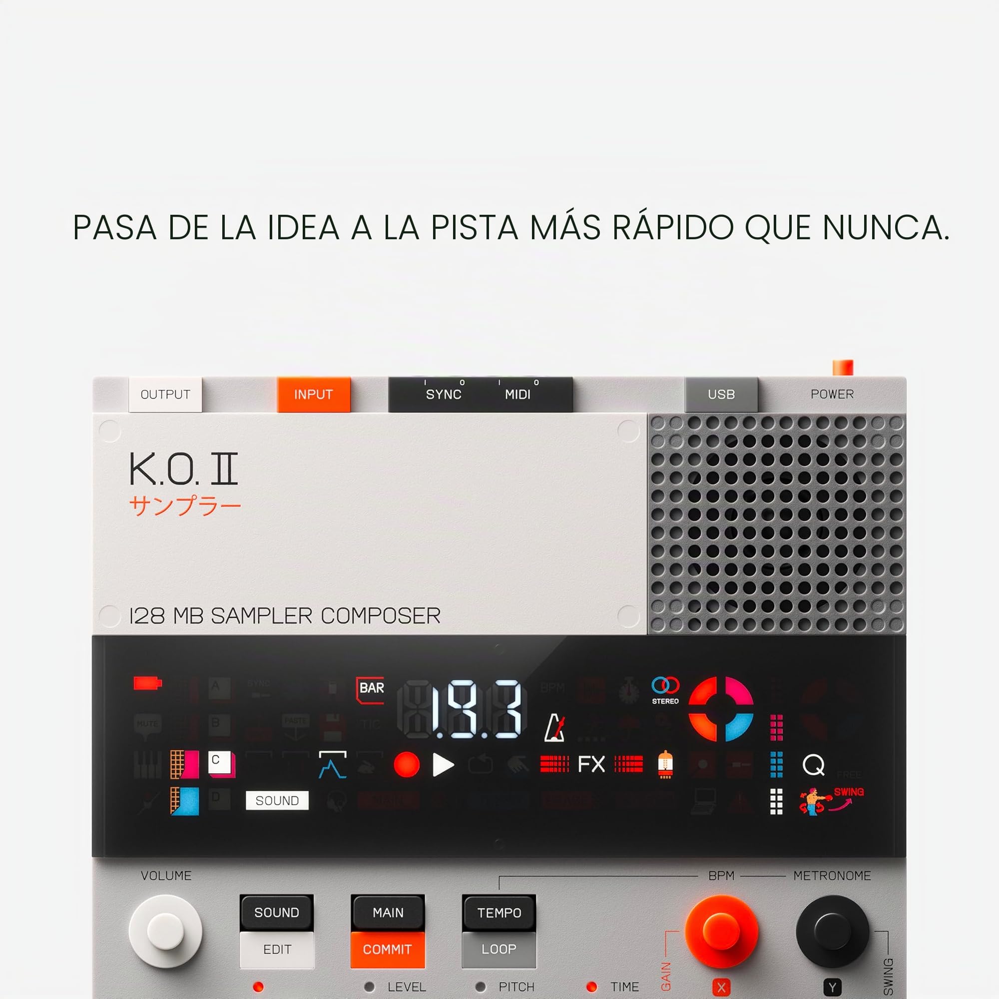 teenage engineering EP–133 K.O. II 128 MB de sampler, caja de ritmos y secuenciador con micrófono integrado y efectos