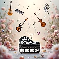 Vista 6 de Llavero de micro piano negro, teclado portátil, mini llavero de teclado electrónico con luces, pianos y teclados, llavero de instrumentos musicales