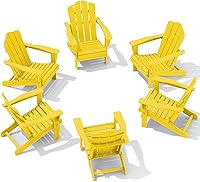 Vista 82 de Juego de sillas Adirondack plegables KINGYES de 2, Silla plegable Adirondack de HDPE para todo clima, Café