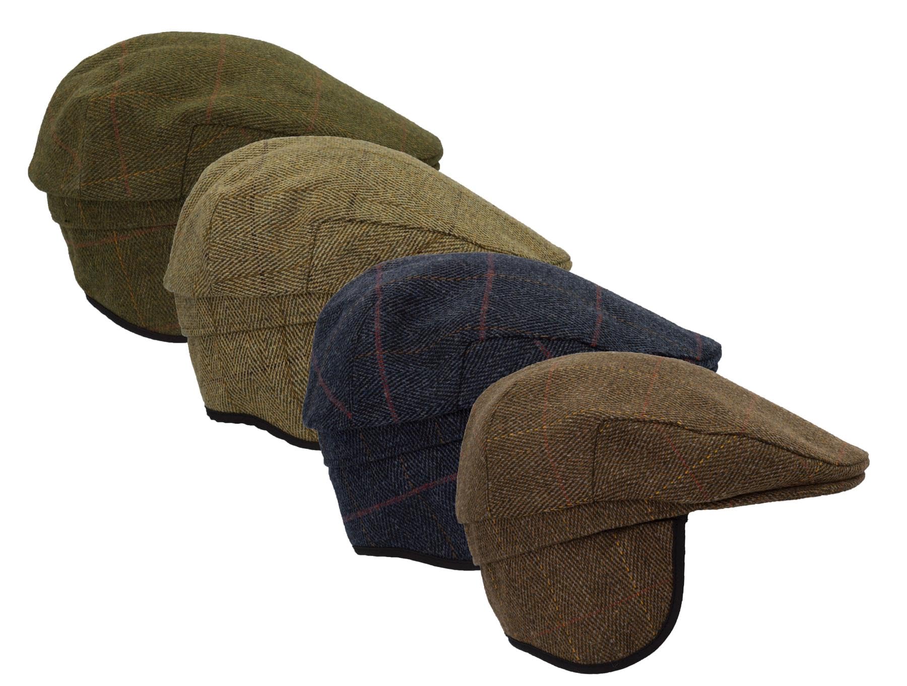 WALKER AND HAWKES - Cappello Piatto Derby Tweed Eddie con copriorecchie Pieghevoli