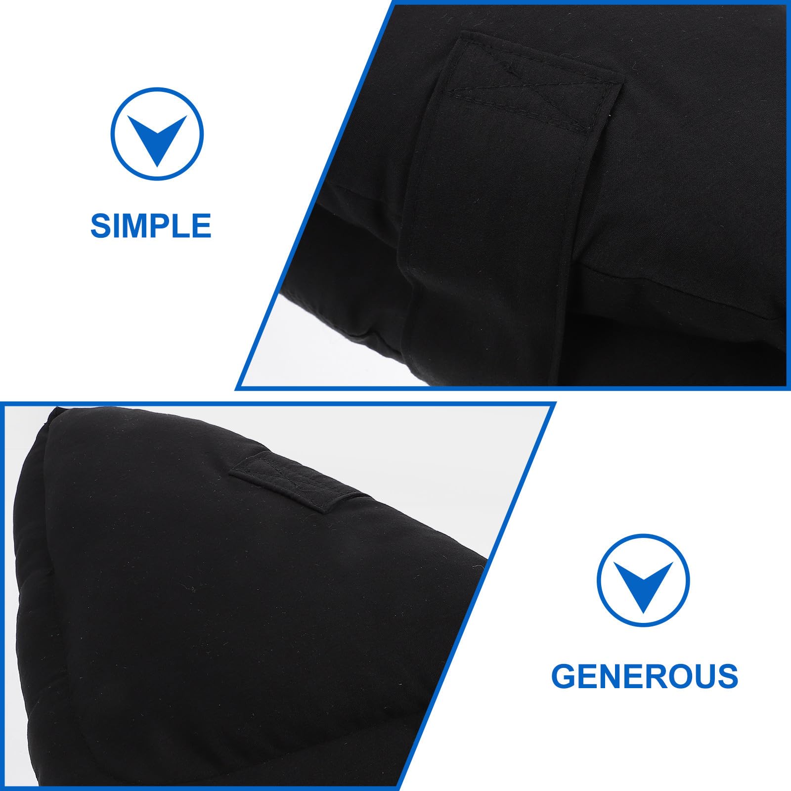 Protector de Talones Negro Almohadilla Ajustable, Cojín de Talón de Tela Transpirable y Cellucotton para Protección y Comodidad Hogar o Hospital