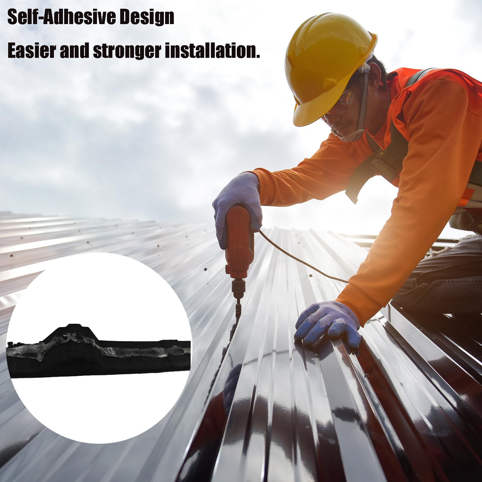 Inbd Closure Rib Metal Roof Closures 20 Pcs 9-inch Foam Closure Strips For Metal Roofing ...
