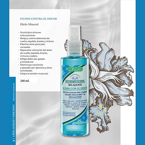 Miniatura 5 de Spray de alivio de tensión muscular Hielo Mineral "Hielo Mineral" Florigan 8.8 fl oz.