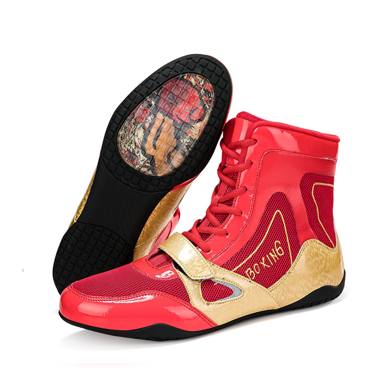 Kervaky Zapatos de lucha libre para hombre, zapatos de boxeo profesionales, zapatillas de fitness, ligeras, transpirables, para levantamiento de pesas, zapatos de entrenamiento