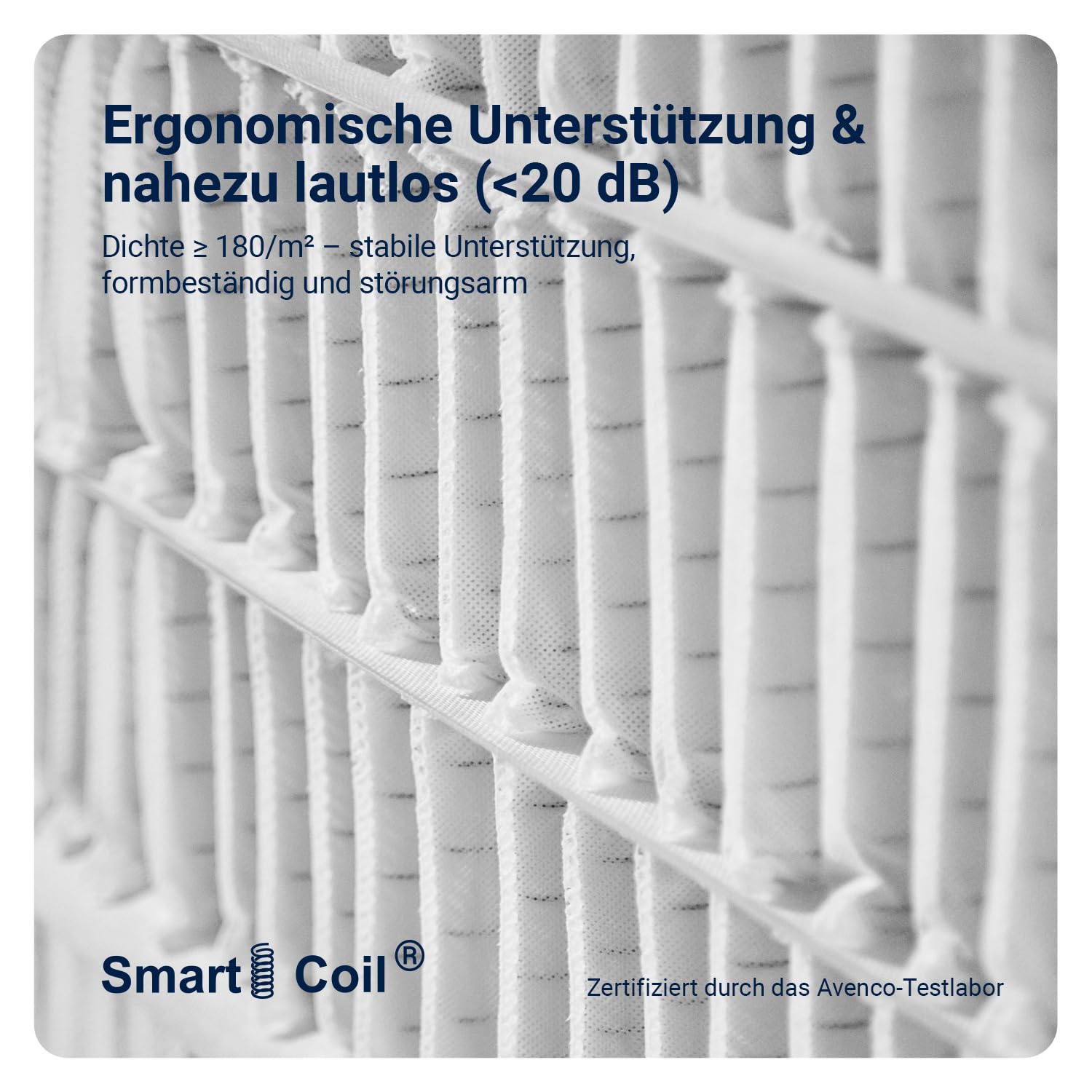 Avenco Matratze 180x200 cm 7 Zonen Taschenfederkernmatratze Mittelfeste H3 | Hybridmatratze mit Komfortschaum für Seitenschläfer, OEKO-TEX®, Ergonomische Unterstützung Rollmatratze, 20 cm Höhe