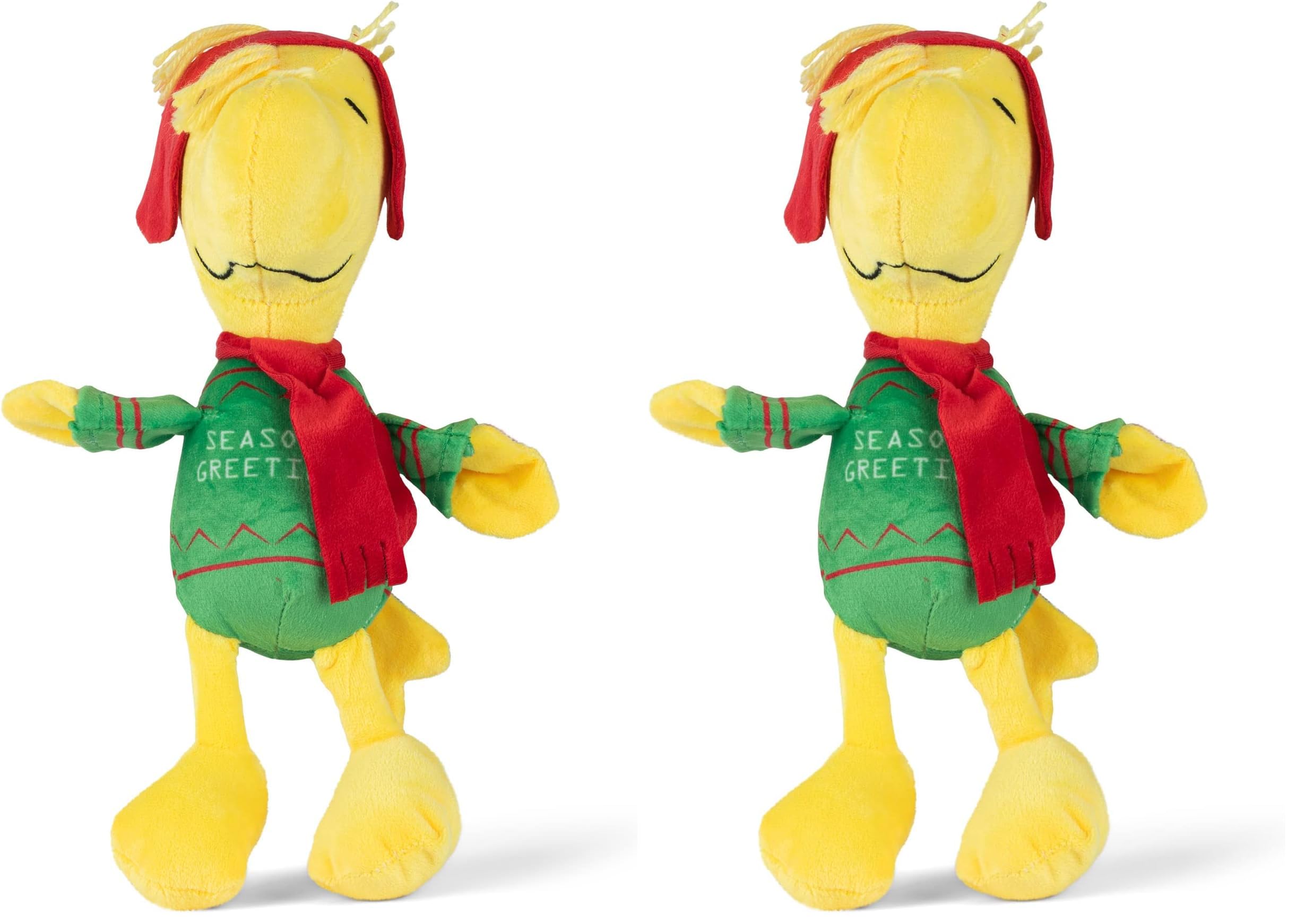 Peanuts for Pets Holiday Seasons Greetings Woodstock Plush Dog Toy with Squeaker - Charlie Brown Plush Dog Toy