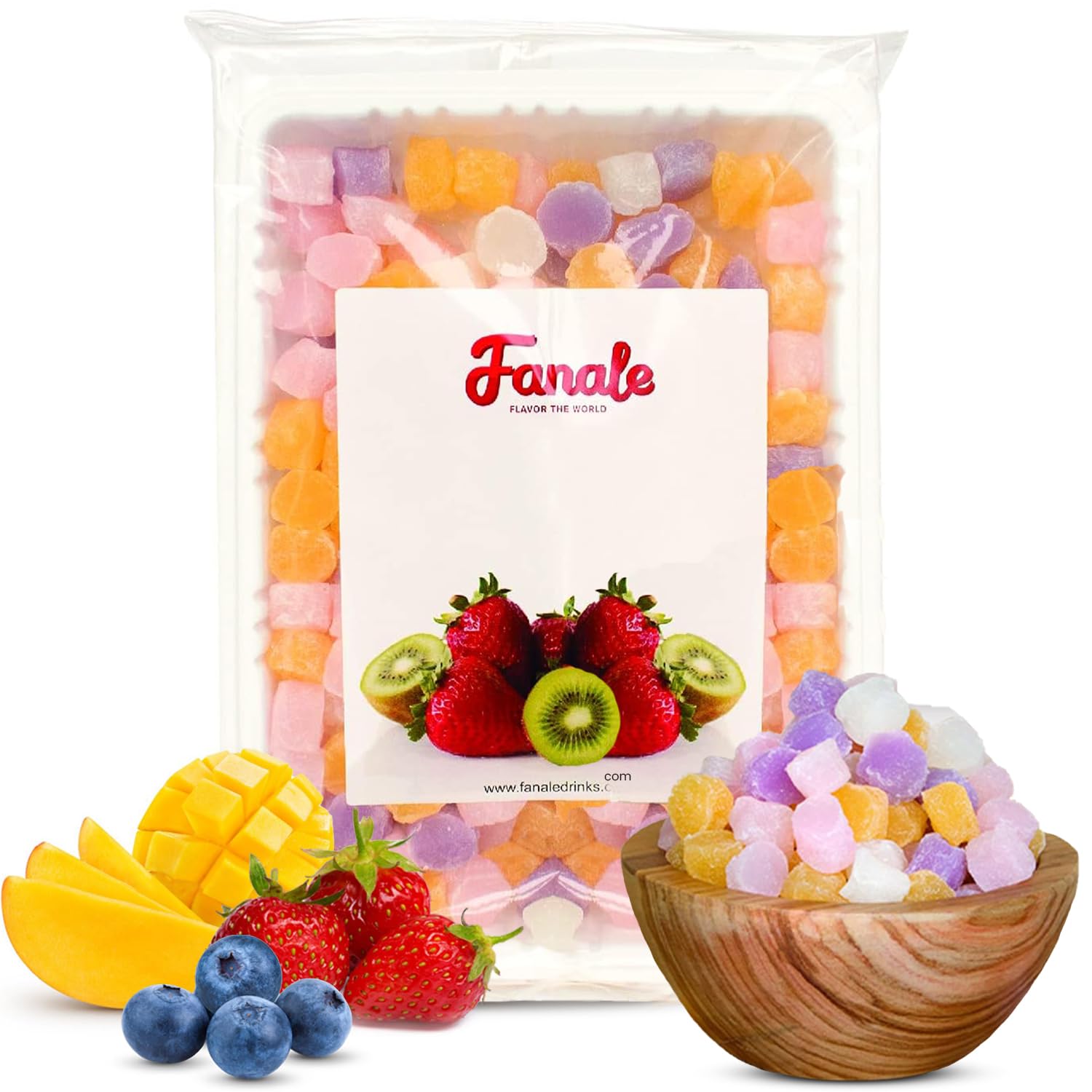 Mini Mochi Sweet Rice Cake - Rainbow Mixed Color Snack for Frozen Yogurt Toppings/Ice Cream Toppings/Shaved Ice Toppings 300g | 10.6oz | 0.7lb MOC006