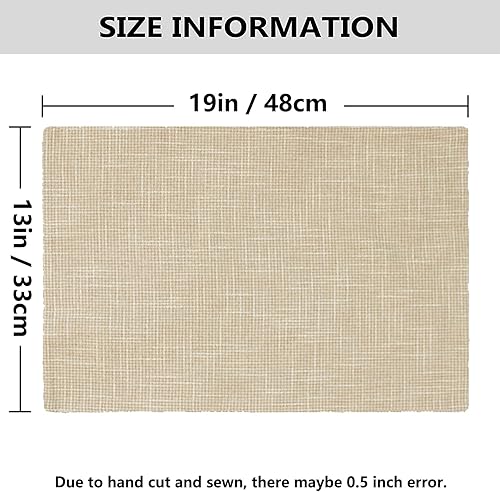 Miniatura 5 de Kevin Textile - Juego de 4 manteles individuales resistentes al calor, lavables, para fiestas, bufé, cenas, 13 x 19 pulgadas, beige claro